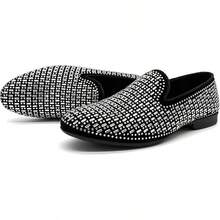 Men's Pointed Toe Rivet Dress Shoes Glitter Modern Metallic Slip On Loafers Plus Size-20256688 - Silver - View 9