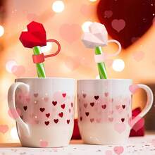 1/2/4/6/8 Stück 8-10mm Valentinstag Liebes-Bär Engelsflügel Strohhalm Kappe Strohhalm Stopfen Universal personalisierter staubdichter Stopfen Strohhalm Dekoration staubdichter Strohhalm Stopfen