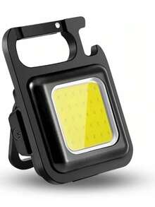 lanterna multifunciona mini glare cob chaveiro pingente led - Preto - Visão 1