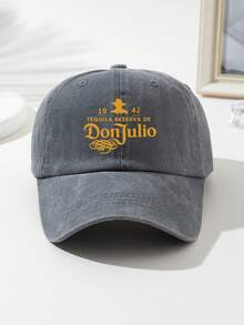 1pc Unisex "Don Julio" Printed Distressed Wash Baseball Cap, Sun Hat, Curved Brim, Dad Hat, Suitable For Everyday Use And Outdoor Activities - Multicolor - View 13