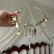 1pc Multi-Layer Tassel Choker Versatile Light Luxury Design Necklace - 09-2070 Dây chuyền tua rua hình sao và mặt trăng - Xem 1