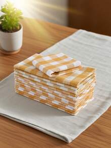 2/6/12/300pcs Elegant Plaid Napkins, Durable Polyester Thick Placemats, Reusable For Kitchen, Dining, Wedding Decor - Multicolor - View 9