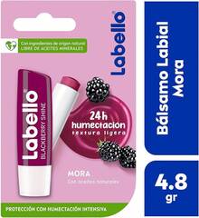 LABELLO Bálsamo labial con color Mora (4.8g) protector labial con Vitamina E libre de aceites minerales 24 horas de humectación - Zarzamora - Ver 3