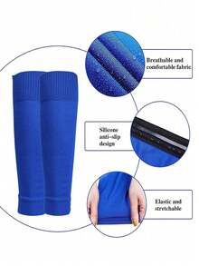 Herren Fußballsocken mit Beinschützern, atmungsaktive Überknie-Beinwärmer, rutschfest, stoßabsorbierend, komfortable Kompressionsärmel für Basketball, Sport & Outdoor-Aktivitäten (es gibt Farbunterschiede) - Verschiedenfarbig - Übersicht 5