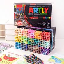 120-192-240 Colors/Set Acrylic Paint Marker Pen Set | Back To School Essentials! Suitable For Halloween & Christmas Painting Supplies! Full Color Range Coverage, Soft Brush Tip For Even Color Application, Long-Lasting Vibrant Colors, Suitable For Paper, Plastic, Canvas. Great For Back To School DIY Art Creation, Classroom Decor, Precise Ink Control, Suitable For Professional Art Use