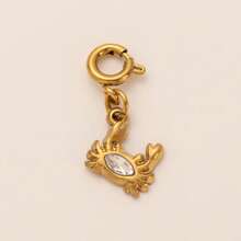 1 件动物系列海豚海龟鱼海马贝壳海螺鲸鱼蝎子不锈钢 DIY 吊坠，镀 18K 金，DIY 珠宝配饰项链配饰、手链配饰、钥匙扣配饰，易于搭配，适合日常休闲节日作为精美的护身符吊坠，适合送给妻子和母亲。 - 金色 - 查看 17