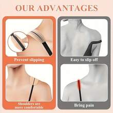 4pairs Silicone Bra Strap Cushions, Non- Shoulder Pads Comfort And Support, Underwear Accessories Women,Comfortable Non- Silicone Shoulder Pads Women's Lingerie And Underwear - Say Goodbye To Bra Strap Discomfort! - 隨機顏色 - 查看 5