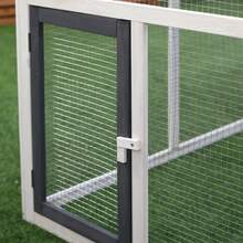 PawHut Wooden Coop Hen House Enclosure Garden With Ramp Run Nesting Box - Grey - View 9