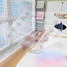 1 suport acrilic pentru cosmetice, raft de depozitare cu mai multe niveluri pentru parfum, îngrijirea pielii, articole de machiaj, suport robust în formă de piramidă pentru sufragerie, baie, dormitor, decor pentru casă