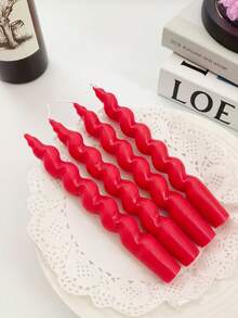 4 Spiral Christmas Candles, Home Decoration Aromatherapy Candles, Including Aromatherapy Candle Set, Christmas Slender Candle Center Decoration, Christmas Home Decoration Paraffin, Home Atmosphere Decoration, Home Candle Holder Gift Suitable For Giving Gifts To Women, Winter Gift Christmas Decorations Room Decor, Christmas Gifts