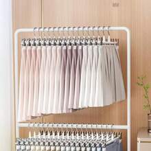 5pcs Non-Slip Coated Pant Rack, Stainless Steel Trouser Hanger, Drying Pant Organizer, Thickened Multi-Function Pant Clips, Wardrobe Storage, White - Regular Size - White - View 3