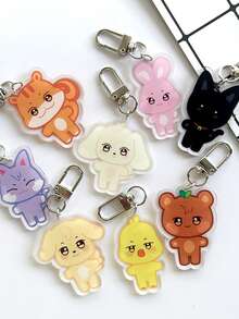 1 件卡通钥匙扣，ANITEEZ 可爱亚克力钥匙扣包配件，Kpop Yunho Yeosang 粉丝礼物 - 彩色 - 查看 1