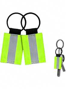 1pc High Visibility Reflective Zipper Pull - Fluorescent Green/Mixed Color Keychain Tag, Suitable For Backpacks, First Aid Kits And Dog Collars - Multicolor - View 6