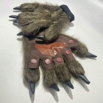 1 Paar Werwolf Krallen Handschuhe, Maskenball Halloween Horror Streich Requisiten, Gorilla Hand Kostüm Zubehör Herbst