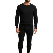 Men's 3 Pack Full Thermal Sets Ultra Soft 6 Piece Cotton Top And Bottom Set, Warm Cotton Long Johns, Winter Base Layer, Thermal Underwear For Men - 白色/黑色/海軍藍 - 查看 4