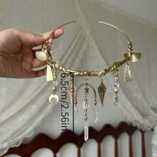 1pc Multi-Layer Tassel Choker Versatile Light Luxury Design Necklace - 09-2070 Dây chuyền tua rua hình sao và mặt trăng - Xem 4