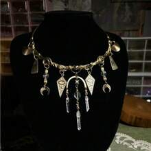 1pc Multi-Layer Tassel Choker Versatile Light Luxury Design Necklace - 09-2070 Dây chuyền tua rua hình sao và mặt trăng - Xem 5