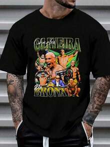 100% Cotton Oliveira And Bronx Pattern Print On Shirt Round Neck Short Sleeve T-Shirt Women's Men's Graphic Tee - màu đen - Xem 1