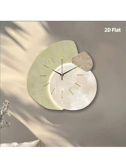 2D Flat 1pc Moderne Minimalist Home ation Wand Clock, Ultra Quiet Quartz Movement, No Ticking Sound, Painting Klok Living Room, Bedroom Office, able Watch, Unique Personalized view 2