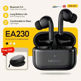 Lenovo Lenovo EA230 True Wireless Mini Earphone Bluetooth 5.4 Earbuds Low Latency Gaming Headset Touch Control Long Battery Life HD Voice With Noise Reduction Mic,In-Ear Wireless Headphones.
