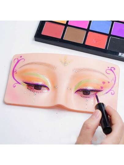 BUCICE 1 peça de placa de prática de maquiagem facial para prática de maquiagem facial para profissionais e iniciantes, modelo realista 3D