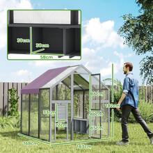 PawHut Large Walk In Chicken Run For 6-8 Poultries, 1.7 X 1.8 X 1.8 M - Grey - View 5