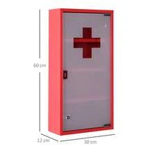 HOMCOM First Aid Cabinet, Medical Cabinet Made Of Stainless Steel With Lock, Model 3 Practical For Home And Office - 1 - 查看 4