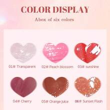 Set de 6 colores de brillo labial hidratante, lápiz labial líquido, lápiz labial multicolor, no pegajoso, alto rendimiento de color - Set de aceites labiales de 6 colores - Ver 8