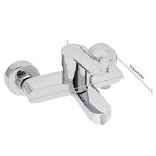 Grifo de bañera, grifo monomando, grifo de bañera de superficie para montaje en pared, grifo de ducha de baño plateado - Plateado - Ver 2