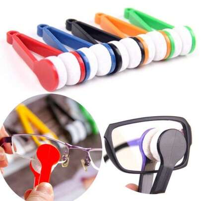 5 Pcs Mini Sun Glasses Eyeglass Microfiber Spectacles Cleaner Soft Brush Cleaning Tool Mini Microfiber Glasses Eyeglasses Cleaner Cleaning Clip (Random Color)