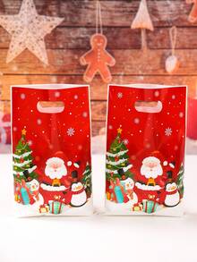 10/25/50 piezas Bolsas de regalo de Navidad con asa, bolsas de regalo con diseño de Papá Noel, bolsas de embalaje de regalo de Feliz Navidad, bolsas de regalo de agradecimiento para fiestas de Navidad, suministros de envoltura de regalos de decoración navideña, bolsas de tela, bolsas de caramelos, regalos de Navidad, decoración del hogar, decoración de habitaciones, decoración de Año Nuevo 2026, regalos de fiesta, paquetes de recuerdos de fiesta