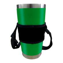 Neoprene Thermal Cup Holder With Shoulder Strap - ISOPRENE - Plain Black - 黑色 - 查看 2