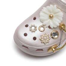 Crocs 女士拖鞋/涼鞋璀璨珠花 石英粉日常舒適輕便休閒鞋211519-6UR - 石英粉 - 查看 7