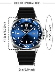 RUIGE Reloj automático mecánico clásico de negocios RUIGE para hombres, con pantalla de calendario, correa cómoda, luminoso y minimalista reloj deportivo de moda para hombre - Acción de Gracias