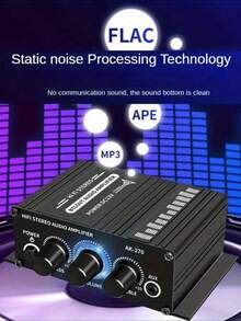 AK-270迷你双声道汽车立体声功放，家庭影院音响系统，12V立体声功放，带低音和高音调节。