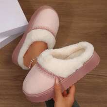 Womens Slippers House Winter Cozy Memory Foam Warm Furry Comfy Indoor Outdoor Platform Anti Skid - Hồng - Xem 1