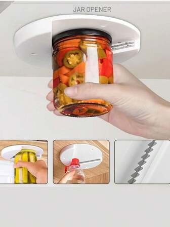 1pc Round Bottle Opener, Multifunctional Plastic Jar Opener For Kitchen Cabinet, Advanced Lid Gripper And Bottle Opener Suitable For Weak Grip And Elderly