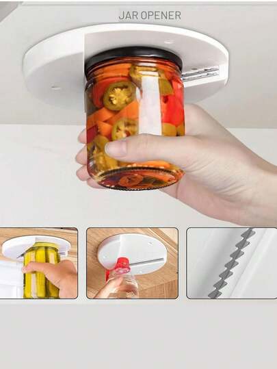 1pc Round Bottle Opener, Multifunctional Plastic Jar Opener For Kitchen Cabinet, Advanced Lid Gripper And Bottle Opener Suitable For Weak Grip And Elderly