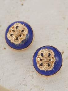 Eterna Glow 1 pasang anting-anting wanita vintage warna emas dengan motif geometris dan desain unik, cocok untuk aksesoris pesta kencan dan hadiah. - anting-anting - View 2