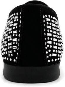 Men's Pointed Toe Rivet Dress Shoes Glitter Modern Metallic Slip On Loafers Plus Size-20256688 - Silver - View 6