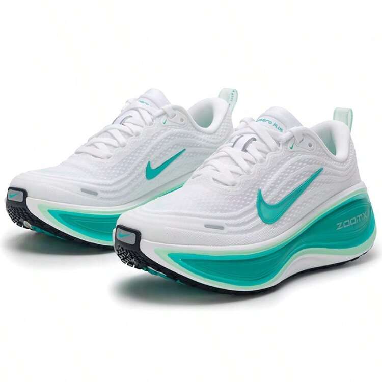 Jordan Zapatillas de running para mujer W NIKE VOMERO PLUS, zapatillas deportivas casuales y cómodas HV8154-100 - Blanco/Plata metalizado/Microverde/Verde menta espumoso - Añade 3