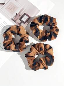 3/9件装经典猎豹纹布艺发圈，弹性发绳，适合扎马尾辫，波西米亚海滩度假风发型配饰，发圈，家居健身化妆配饰，女士头部配饰