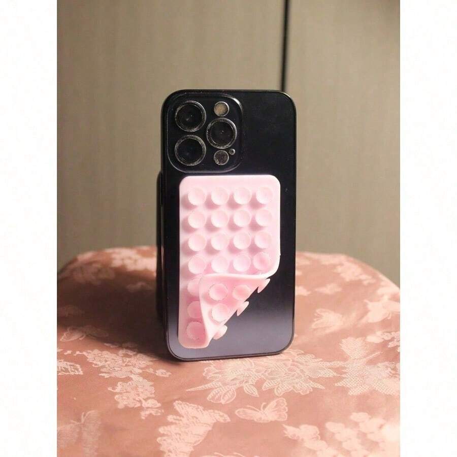 1Pc Silicone Suction Silicone Suction Cups Square Phone Case Back Silicone Suction Cups 28pcs Large Suction Silicone Cell Phone Suction Cups Silicone Suction Phone Case Card Holder Card Holder Wallet Business Card Holder Credit Card Holder Card Holder Women For Women For Men Compatible With IPhone, Android Phone, Gift For Birthday, Family, Friends Phone Holder, Phone Stand, Phone Accessories - 粉色 - 查看 1