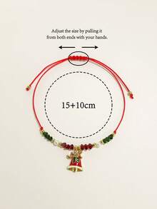 1/6/12 pezzi Set di braccialetti natalizi, set di gioielli con braccialetti intrecciati fatti a mano, regalo di Natale, elementi natalizi inclusi albero di Natale, fiocco di neve, Babbo Natale, braccialetti a più strati per donna, accessori pendenti per braccialetti, braccialetti con perline regolabili, braccialetti in stile Y2K, accessori gioiello da donna, braccialetti dell'amicizia, accessori dorati da donna, set di braccialetti abbinati - Stile 4 - Visualizzare 13