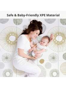 Foldable Baby Play Mat, PIGLOG Waterproof Playmats For Babies And Toddlers Kids, Foam Playmat For Tummy Time, 50x50/59x59/79x71 Playpen Mat, Reversible Portable Baby Floor Mat For Infant, Toddler, Circle(This Product Does Not Include A Fence.) - vòng tròn - Xem 7