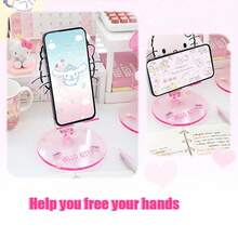 Sanrio Hello Kitty & My Melody 甜心系列多功能支架 - 手机支架，桌面友好型可爱手机支架，多功能 iPad 和平板电脑支架，床边懒人支架，便携可折叠 - 紫色 - 查看 6