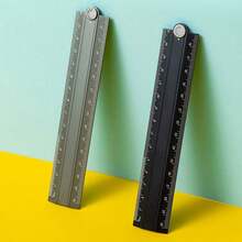 30cm Folding Ruler Simplified Aluminum Alloy Straight Ruler Students Multifunctional Drawing Measuirng Tool Metal Stationery Ruler