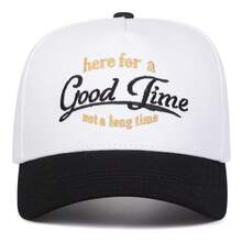 1Piece Men Letter Embroidered Patchwork Baseball Cap Outdoor Adjustable Sunscreen Leisure Hat Spring Autumn Travel Tourism Beach Vacation - Multicolor - View 7