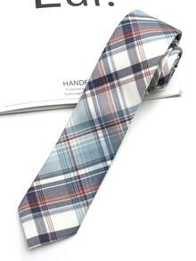 1 件格子领带，休闲街头风格男女通用领带，适合日常、派对、礼物