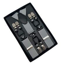 6 Clips Men's Suspenders Gentleman Boxed Suspenders Suspenders Clips In Stock Suit Suspender Suitable As A Gift For Boyfriend - Width 3.5cm